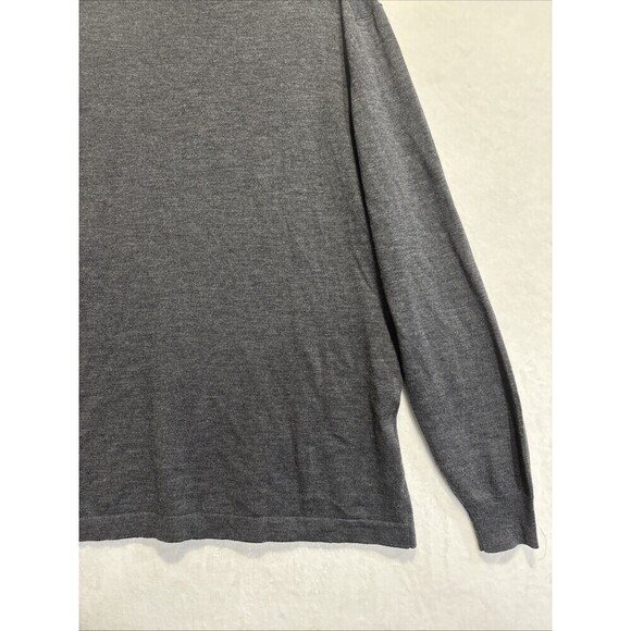 Jos A Bank Traveler 1/4 Zip Long Sleeve Sweater Men's Size 2XLT Merino Wool Grey - Picture 11 of 13